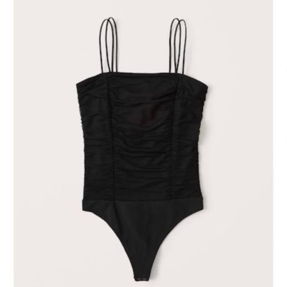 Abercrombie & Fitch Black Mesh Ruched